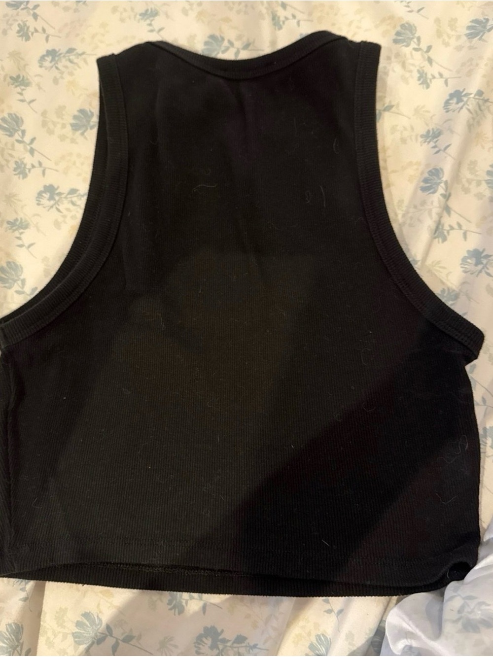 Zara Black Ribbed Cropped Tank - Picture 2 of 2